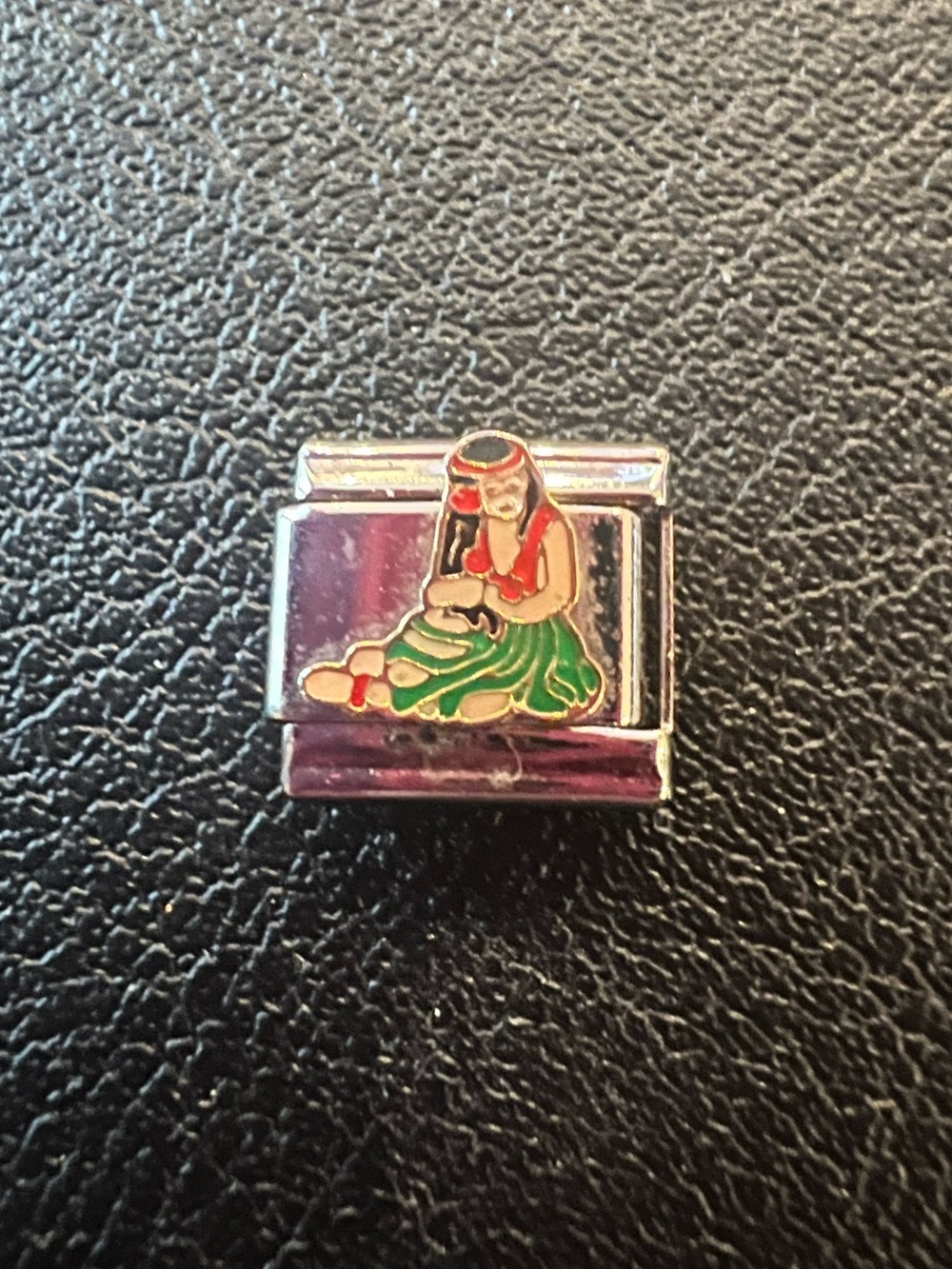 Hula Girl Italian stainless steel charm